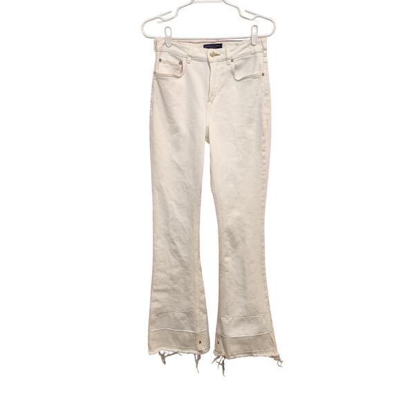 Scotch & Soda White Denim Frayed Hem Mid Rise The Charm Bootcut Jeans Sze 28/32 - Picture 1 of 16